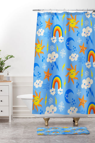 carriecantwell Whimsical Weather Shower Curtain And Mat