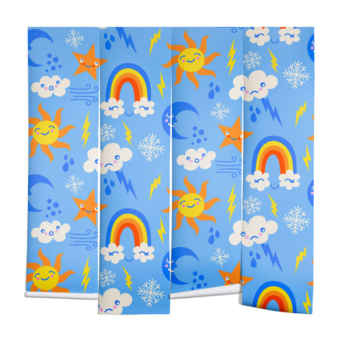 carriecantwell Whimsical Weather Wall Mural