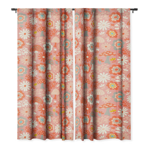 carriecantwell Wild Woodland Floral Mushroom Blackout Non Repeat