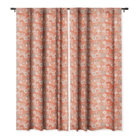 carriecantwell Wild Woodland Floral Mushroom Blackout Window Curtain