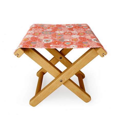 carriecantwell Wild Woodland Floral Mushroom Folding Stool