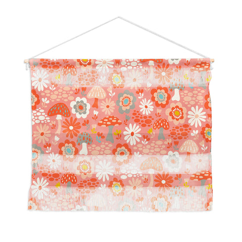 carriecantwell Wild Woodland Floral Mushroom Wall Hanging Landscape