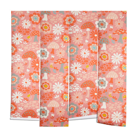 carriecantwell Wild Woodland Floral Mushroom Wall Mural