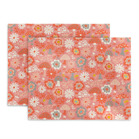 carriecantwell Wild Woodland Floral Mushroom Placemat