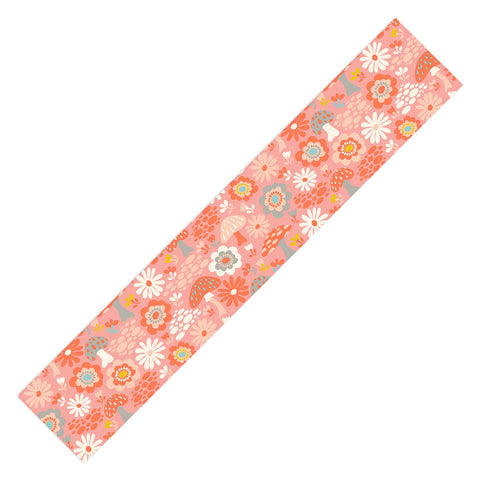 carriecantwell Wild Woodland Floral Mushroom Table Runner