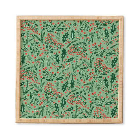 carriecantwell Winter Holiday Floral Framed Wall Art