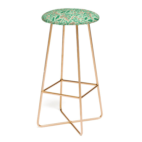 carriecantwell Winter Holiday Floral Bar Stool