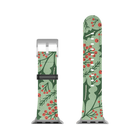 carriecantwell Winter Holiday Floral Apple Watch Band