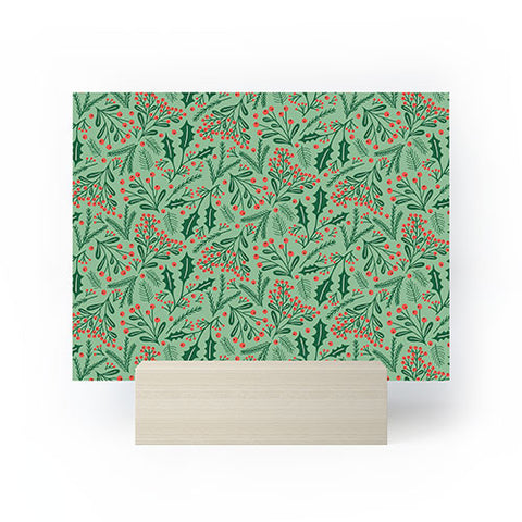 carriecantwell Winter Holiday Floral Mini Art Print