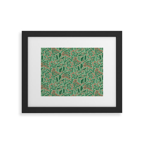 carriecantwell Winter Holiday Floral Framed Art Print