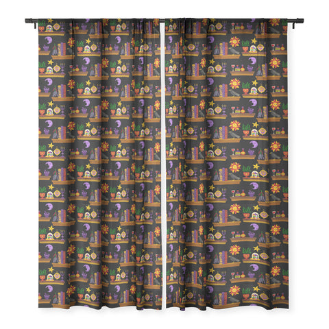 carriecantwell Witches Cabinet Sheer Window Curtain