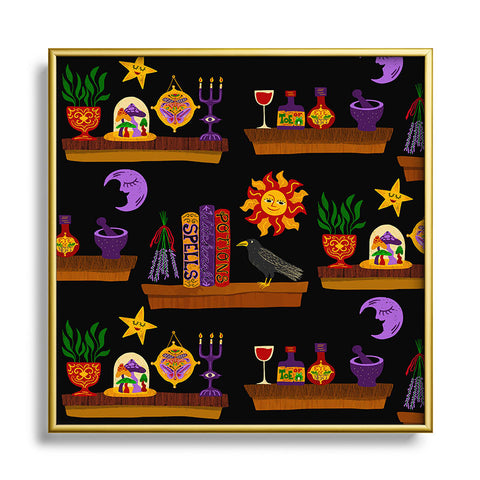 carriecantwell Witches Cabinet Square Metal Framed Art Print