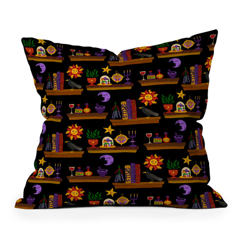 carriecantwell Witches Cabinet Outdoor Throw Pillow