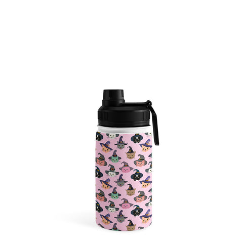 carriecantwell Witchy Kitties Halloween Cats Water Bottle