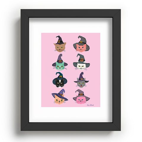 carriecantwell Witchy Kitties Halloween Cats Recessed Framing Rectangle