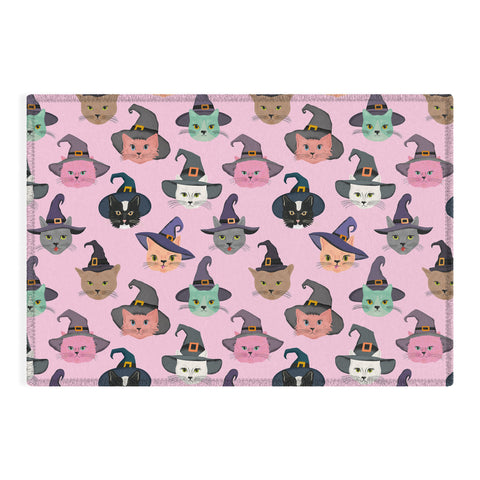 carriecantwell Witchy Kitties Halloween Cats Outdoor Rug