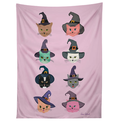 carriecantwell Witchy Kitties Halloween Cats Tapestry