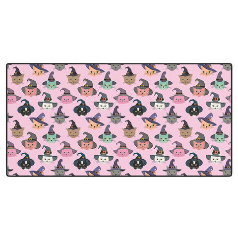 carriecantwell Witchy Kitties Halloween Cats Desk Mat