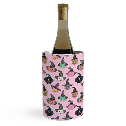 carriecantwell Witchy Kitties Halloween Cats Wine Chiller