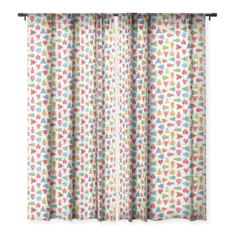 carriecantwell Wonderful Winged Insects Sheer Window Curtain