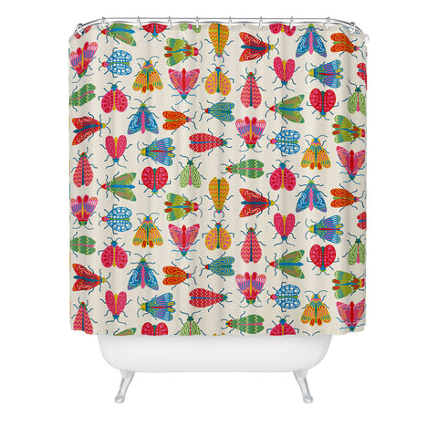 carriecantwell Wonderful Winged Insects Shower Curtain