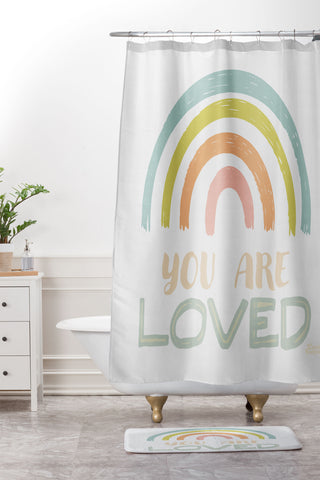 carriecantwell You Are Loved II Shower Curtain And Mat