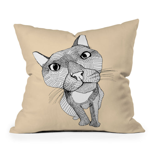 Casey Rogers Big Head Outdoor Throw Pillow