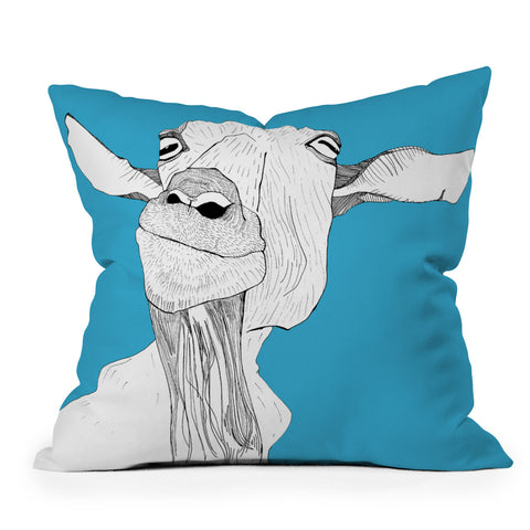 Casey Rogers Goat Outdoor Throw Pillow