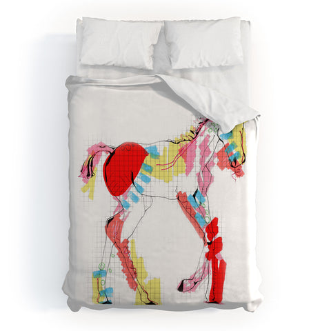 Casey Rogers Horse Color Duvet Cover