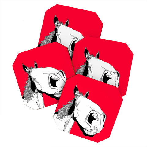 Casey Rogers Horseface Coaster Set