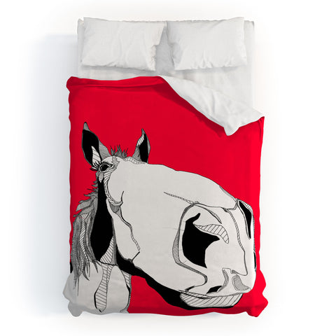 Casey Rogers Horseface Duvet Cover