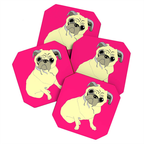 Casey Rogers Pugbug Coaster Set