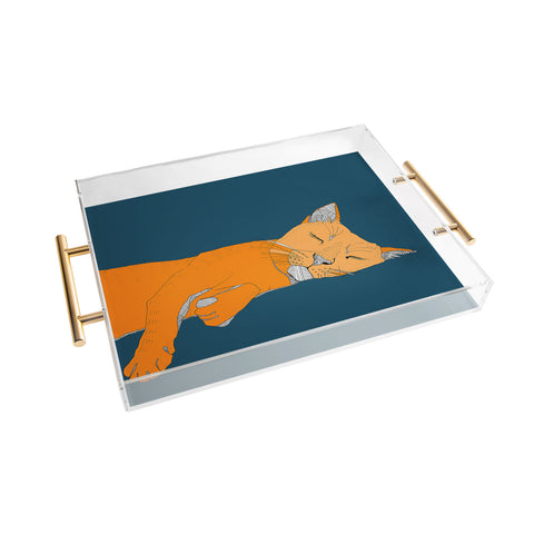 Casey Rogers Sleepy Cat Acrylic Tray