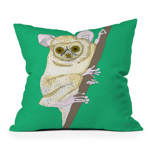 Casey Rogers Slow Loris Outdoor Throw Pillow