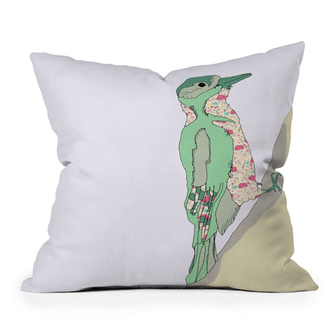 Casey Rogers woodpecker Throw Pillow