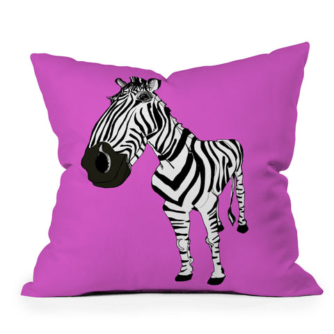 Casey Rogers Zebra Outdoor Throw Pillow