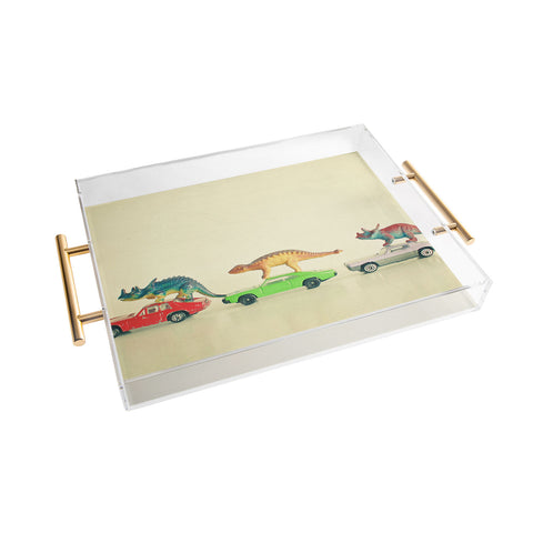 Cassia Beck Dinosaurs Ride Cars Acrylic Tray