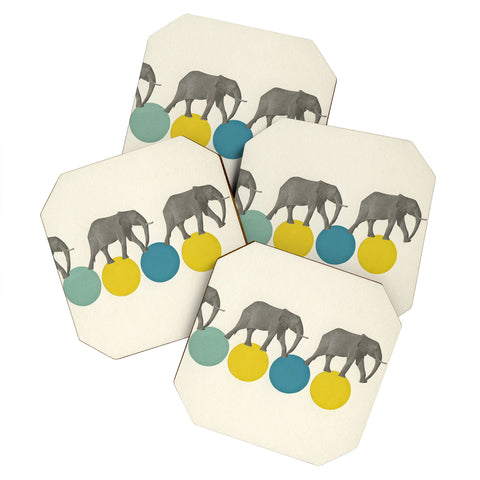 Cassia Beck Travelling Elephants Coaster Set