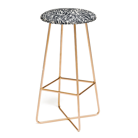Cassidy Rae Marietta Botanica Black and Cream Bar Stool