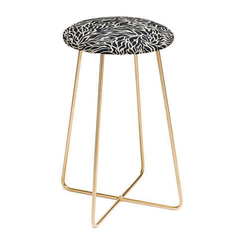 Cassidy Rae Marietta Botanica Black and Cream Counter Stool