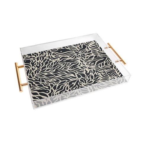 Cassidy Rae Marietta Botanica Black and Cream Acrylic Tray