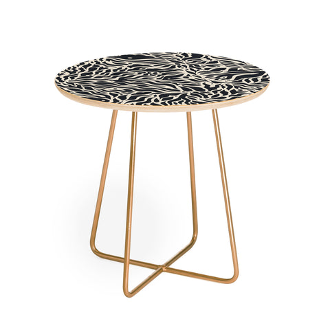 Cassidy Rae Marietta Botanica Black and Cream Round Side Table