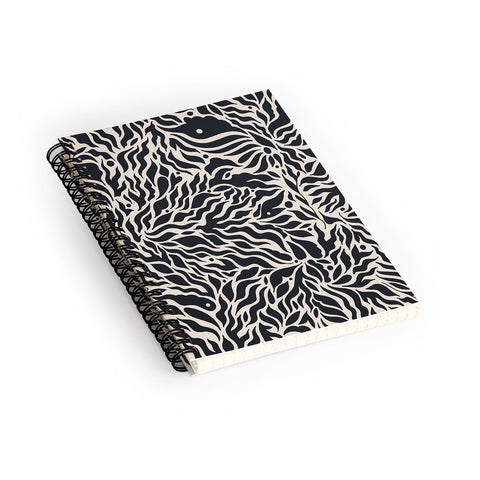Cassidy Rae Marietta Botanica Black and Cream Spiral Notebook