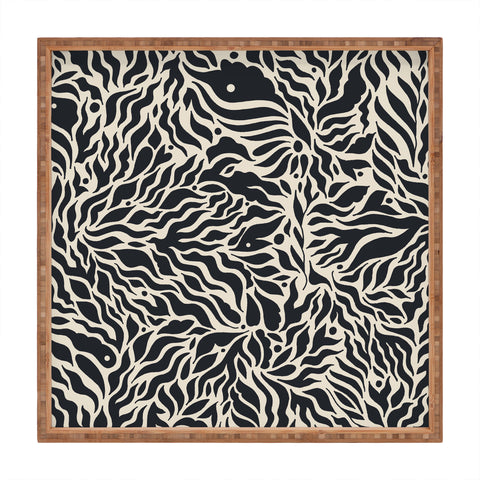 Cassidy Rae Marietta Botanica Black and Cream Square Tray