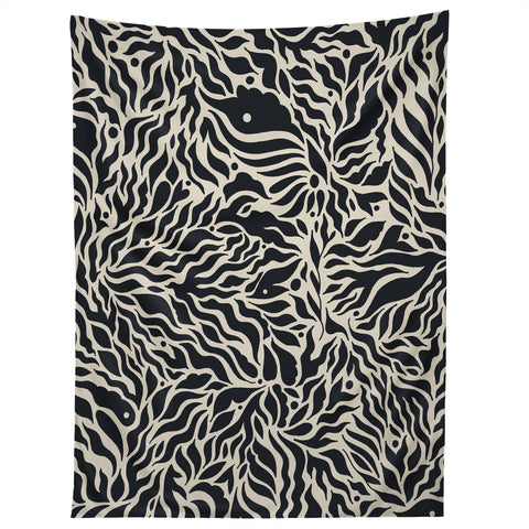 Cassidy Rae Marietta Botanica Black and Cream Tapestry