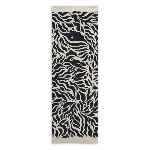 Cassidy Rae Marietta Botanica Black and Cream Yoga Towel