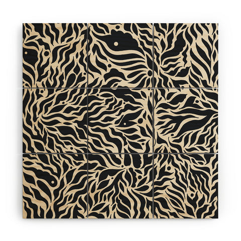 Cassidy Rae Marietta Botanica Black and Cream Wood Wall Mural