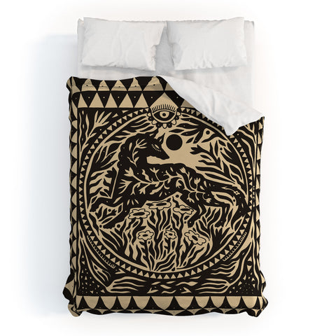 Cassidy Rae Marietta Botanical Wolf Duvet Cover