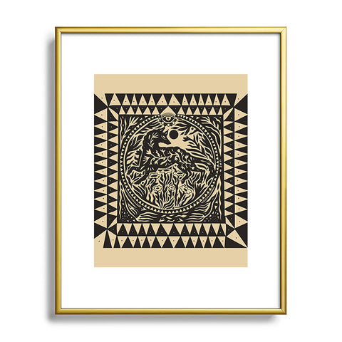 Cassidy Rae Marietta Botanical Wolf Metal Framed Art Print