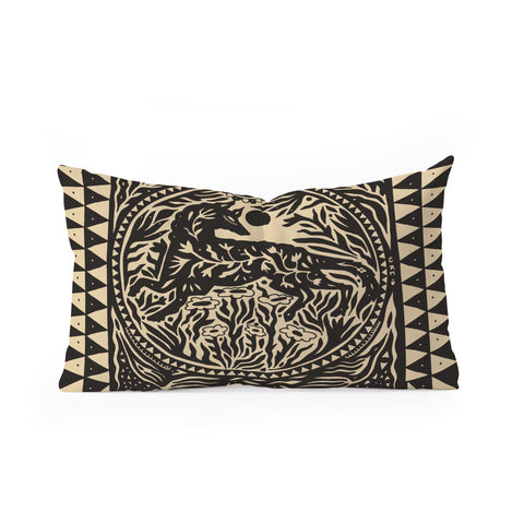 Cassidy Rae Marietta Botanical Wolf Oblong Throw Pillow